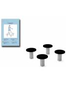 Elementi di equilibrio in legno lamellare e calotta in plastica - cm 90x90x28h