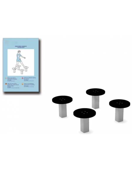 Elementi di equilibrio in legno lamellare e calotta in plastica - cm 90x90x28h