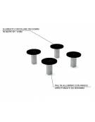 Elementi di equilibrio in legno lamellare e calotta in plastica - cm 90x90x28h