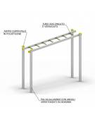 Arrampicata orizzontale per esercizi  ginnici in legno lamellare e calotta in plastica - cm 300x79x251h