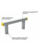 Trave per salti con struttura realizzata in alluminio - staffe in acciaio zincato - cm 105x10x40h