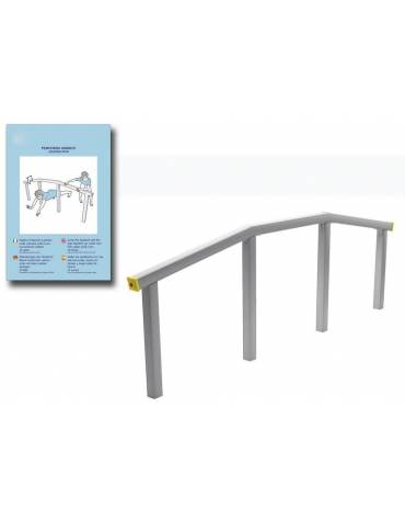 Struttura per salti e passaggi realizzata in alluminio - staffe in acciaio zincato - cm 362x9x129h