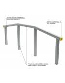 Struttura per salti e passaggi in legno lamellare e protezione in plastica - cm 362x10x129h