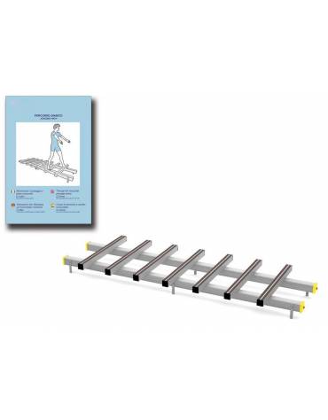 Attrezzatura a binario in legno lamellare e protezione in plastica - cm 305x100x25h
