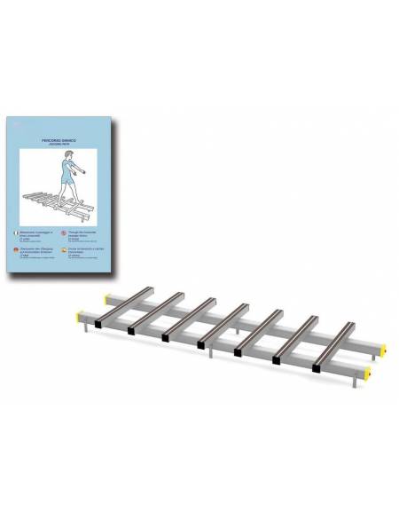 Attrezzatura a binario in legno lamellare e protezione in plastica - cm 305x100x25h