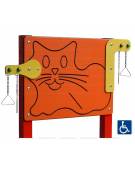Pannello didattico con sagoma gatto, con pali in alluminio e pannello in HDPE - cm 135x14x132h