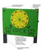 Gioco d’attività formato da tre tamburi, sagome in HDPE e tubi in acciaio - cm 148x148x75h