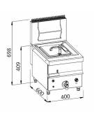 FRIGGITRICE A GAS N° 1 VASCA 10 LT DA BANCO-VASCA PULITA - CM 40X60X69,8H