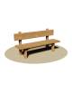 Panca con schienale in legno per bambini da esterno cm 120x40x60h