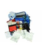 Kit pronto soccorso con borsa emergenza - poliestere 600D blu - ricoperto in PVC completo di accessori - cm 35x45x21h