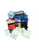 Kit pronto soccorso con borsa emergenza - poliestere 600D blu - ricoperto in PVC completo di accessori - cm 35x45x21h