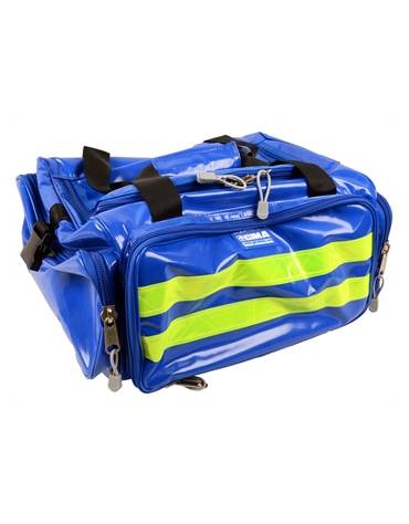 Kit pronto soccorso con borsa emergenza - poliestere 600D blu - ricoperto in PVC completo di accessori - cm 35x45x21h