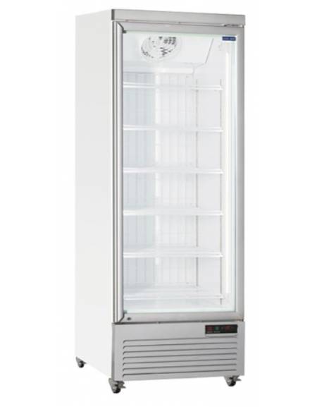 Congelatore porta a vetro e spot luminoso 270Lt - refrigerazione statica con ventola di assistenza - mm 595x640x1865h