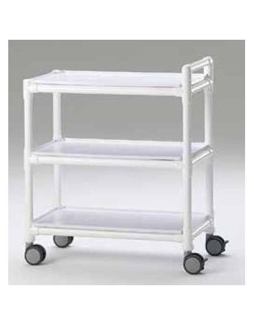 Carrello totalmente amagnetico a due piani - Dimensioni ripiano cm 60x40 - Dimensioni esterne cm 80x50x80h