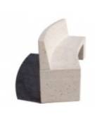 PANCHINA CURVA CONCAVA IN CEMENTO CON SCHIENALE PER ARREDO URBANO - COLORE BIANCO TRAVERTINO - CM 200x50x90H - Conforme ai CAM