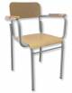 SEDIA POLTRONCINA PER INSEGNANTI CON SEDUTA, SPALLIERA E BRACCIOLI IN FAGGIO - STRUTTURA TUBO Ø 25 MM