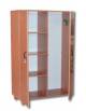 ARMADIO MEDIO IN LEGNO 2 ANTE CON 3 RIPIANI + PORTABITI - CM 100X45X150H