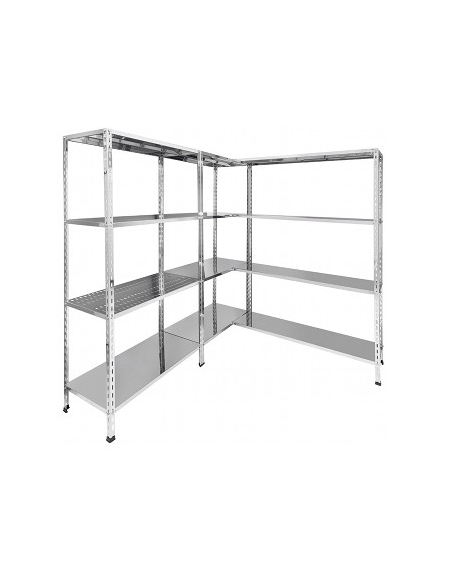 Scaffalatura acciaio inox a bulloni cm 80x60x200h- PIANI ASOLATI