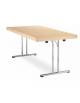 Tavolo pieghevole con piano in legno truciolare nobilitato con bordo in ABS -  Struttura in acciaio cromato  - CM 180X80X72H