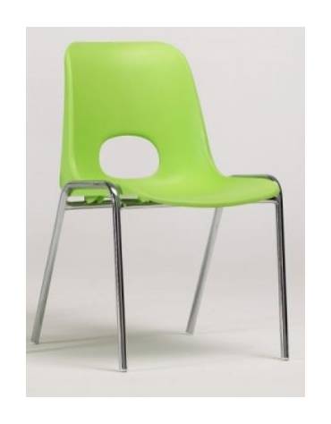 Seggiolina impilabile ignifuga con acciao telaio cromato Ø 18 mm per scuola materna  cm 37x39x30h