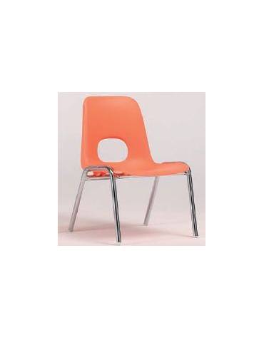 Seggiolina impilabile ignifuga con acciao telaio cromato Ø 18 mm per scuola materna  cm 37x39x30h