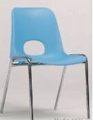 Seggiolina impilabile ignifuga con acciao telaio cromato Ø 18 mm per scuola materna  cm 37x39x30h