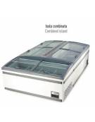 Isola statica con vetro piatto scorrevole e sbrinamento automatico - temp. -21°/- 18°C - Classe D - cm 250x85x87h