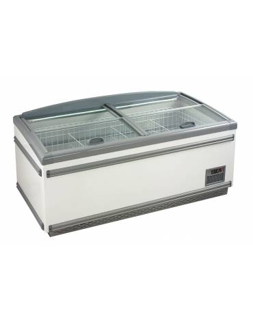 Isola statica con vetro piatto scorrevole e sbrinamento automatico - temp. -21°/- 18°C - Classe D - cm 185x85x79,5h