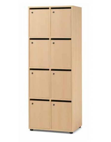 CARTELLIERA INSEGNANTI 8 VANI IN LEGNO CON SERRATURACM 68X45X180H