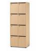CARTELLIERA CASELLARIO INSEGNANTI 8 VANI IN LEGNO CON SERRATURA CM 68X45X180H