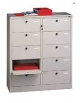 Cartelliera metallica a 10 caselle - SERRATURA SINGOLA PER OGNI PORTINA - cm 90x36x106h
