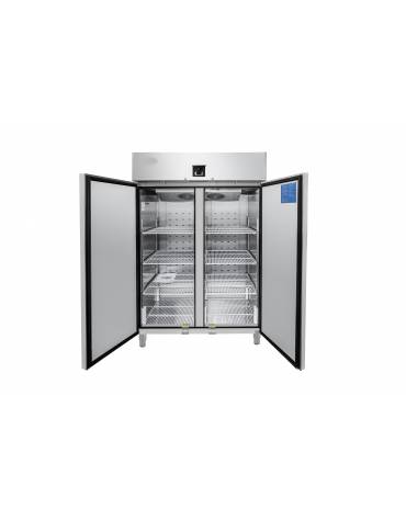 Armadio congelatore inox AISI 304 - GN 2/1 - 2 porte - 1300 litri - capacità di esercizio -22°C/-17°C - mm 1314×845×2130h