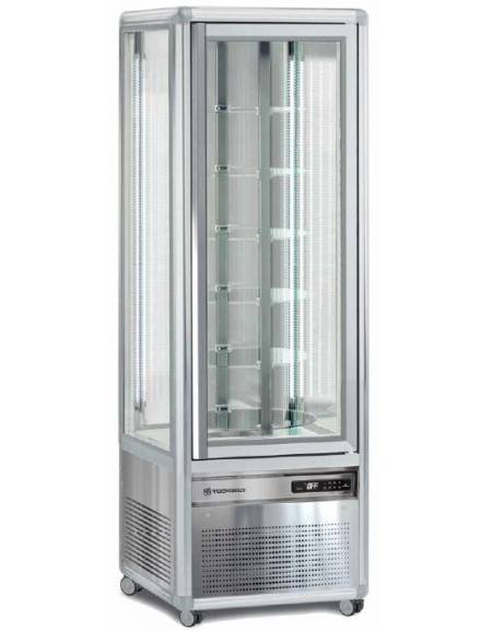 Vetrina espositiva verticale refrigerata con ripiani a griglie - temperatura combinata mm 595x658x1810h