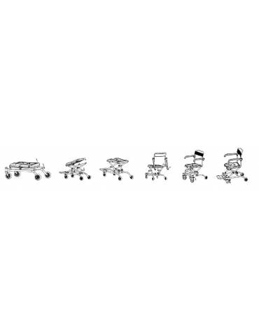Sedia da doccia pieghevole a rotelle in alluminio con seduta in plastica - portata max 100 kg. - 75 x 44 x 48 cm