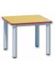 TAVOLINO QUADRATO 4 POSTI PER MATERNA CON GAMBE IN TUBOLARE DIAMETRO MM 40 - CM 60x60x55h