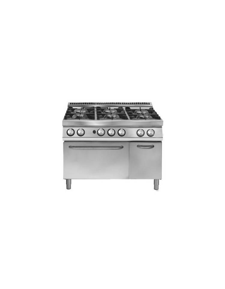 Cucina professionale a gas 6 fuochi forno a gas armadio neutro