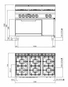 Cucina gas 6 fuochi ALTA POTENZA forno elettrico multifunzione - cm 120x70x85/90h