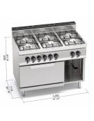 Cucina gas 6 fuochi ALTA POTENZA forno elettrico multifunzione - cm 120x70x85/90h