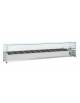 Vetrina refrigerata per banco pizza con castello vetri dritti - capacità n.11 bacinelle GN 1/4 - cm 220x33.5x42.5h