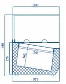 Vetrina refrigerata per banco pizza - capacità n.3 bacinelle GN 1/4 - cm 95.5x33.5x42.5h