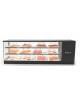 Vetrina da banco fredda statica-Vetri dritti-2 piani regolabili in altezza + 1 piano fisso-Illuminazione a Led-cm 132x38x46h