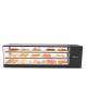 Vetrina da banco fredda statica-Vetri dritti-2 piani regolabili in altezza + 1 piano fisso-Illuminazione a Led-cm 168x38x46h
