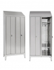 Armadio Spogliatoio inox AISI 304 Biposto a 4 Ante - Tetto inclinato - dimensioni cm 95x40x215h