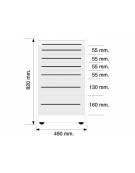 Cassettiera S10 per piani di lavoro ospedaliero - colore a scelta -  cm 52x43.5x81h