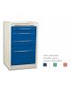 Cassettiera per piani di lavoro ospedaliero a 4 cassetti di altezza diverse- colore a scelta - Lunghezza cm 49