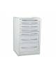 Cassettiera per piani di lavoro ospedaliero a 6 cassetti di altezza diverse - colore bianco - Lunghezza cm 49