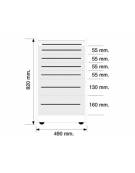 Cassettiera S9 per piani di lavoro ospedaliero - cm 52x43.5x81h