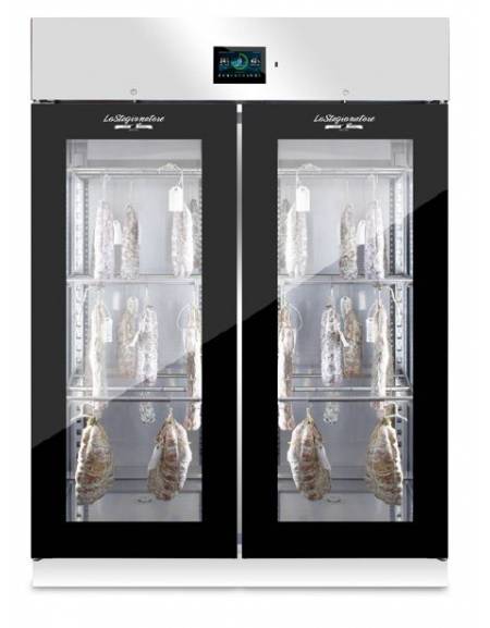 ARMADIO STAGIONATURA SALUMI / FORMAGGI 1400 LT-PORTA A VETRO