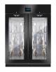 ARMADIO STAGIONATURA PER SALUMI 2 PORTE A VETRO - COLORE NERO - 1.400 LT - COMANDI TOUCH SCREEN EVERtouch - CM 150X85X208H