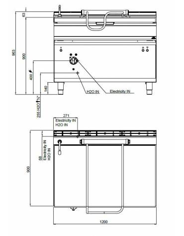 BRASIERA RIBALTABILE ELETTRICA 120 LITRI-VASCA E FONDO INOX